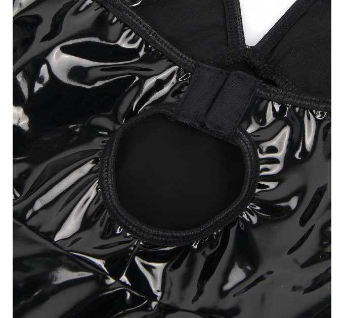 Сукня з чокером, глянсова Star Night Wet Look з імітацією вінілу, чорна, S