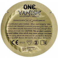 Набор ультра тонких латексных презервативов One Vanish Hyperthin (цена за 5 шт.)