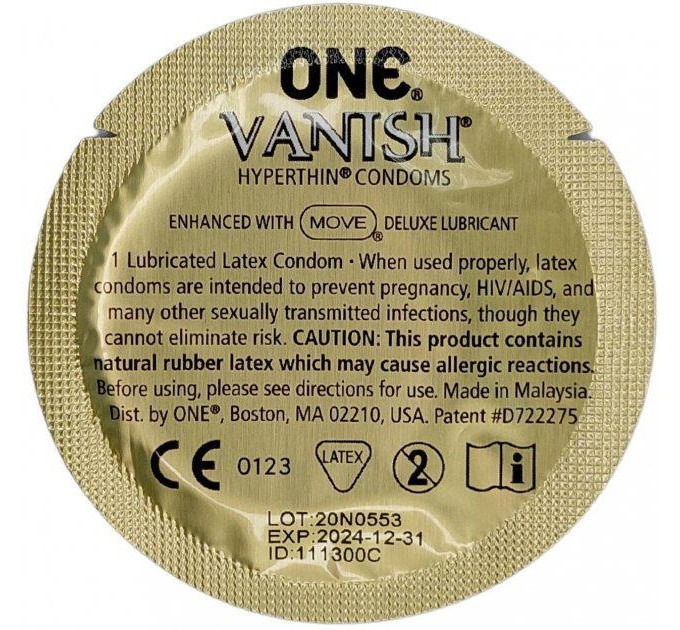 Набор презервативов 5шт One Vanish Hyperthin, 5 штук