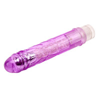 Прозрачный реалистичный вибратор Chisa Crystal Jellie на батарейках, фиолетовый
