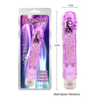 Прозрачный реалистичный вибратор Chisa Crystal Jellie на батарейках, фиолетовый