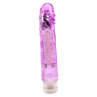 Прозрачный реалистичный вибратор Chisa Crystal Jellie на батарейках, фиолетовый