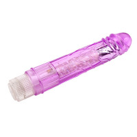 Прозрачный реалистичный вибратор Chisa Crystal Jellie на батарейках, фиолетовый