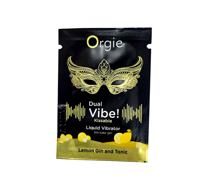 САШЕТ/Жидкий вибратор Orgie DUAL VIBE коктейль Джин-тоник лимон, 1 мл