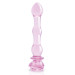 Стеклянный фаллоимитатор Dream Toys Glaze Glass в форме бутона розы с бусинами, розовый