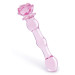 Стеклянный фаллоимитатор Dream Toys Glaze Glass в форме бутона розы с бусинами, розовый