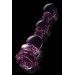 Стеклянный фаллоимитатор Dream Toys Glaze Glass в форме бутона розы с бусинами, розовый