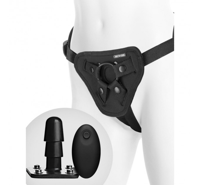Трусики для страпона с вибрирующим адаптером Vac-U-Loc Supreme Harness w Vibr. Plug