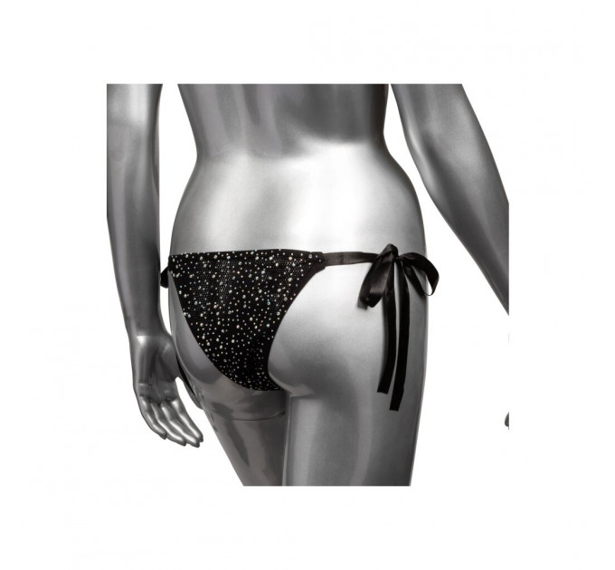 Трусики со стразами на завязках CalExotics Radiance Side-Tie Panties, черные, One size