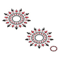 Украшения со стразами для груди Gloria Petits Joujoux, красно-черные