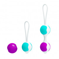 Вагінальні кульки Pretty Love Kegel Ball набір 3 види, фіолетово-бірюзовий