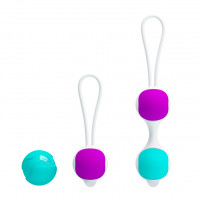 Вагінальні кульки Pretty Love Kegel Ball набір 3 види, фіолетово-бірюзовий