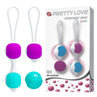 Вагинальные шарики Pretty Love Kegel Ball набор 3 вида, фиолетово-бирюзовый