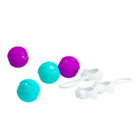 Вагінальні кульки Pretty Love Kegel Ball набір 3 види, фіолетово-бірюзовий