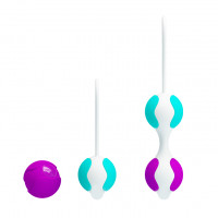 Вагінальні кульки Pretty Love Kegel Ball набір 3 види, фіолетово-бірюзовий
