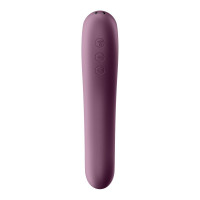 Вакуумный клиторальный стимулятор с вибрацией Satisfyer Dual Kiss, марсаловый