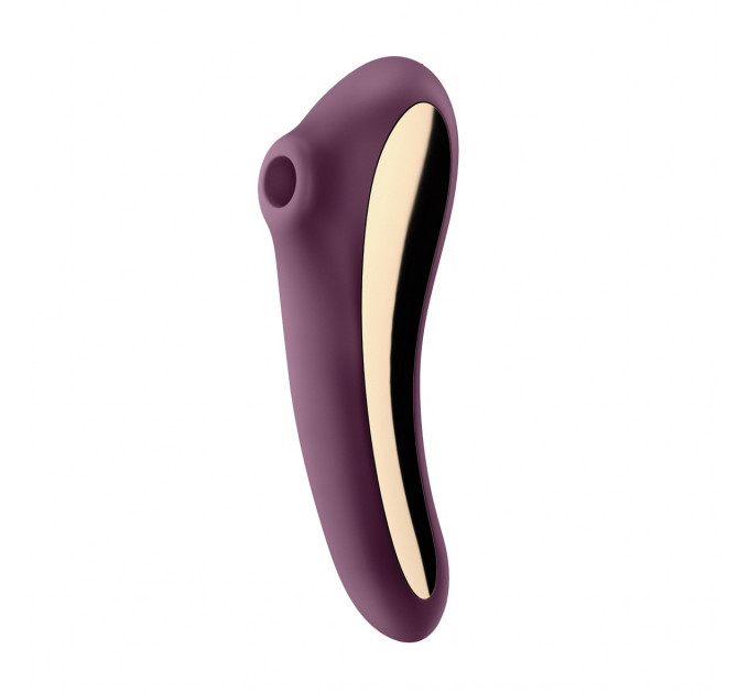 Вакуумный клиторальный стимулятор с вибрацией Satisfyer Dual Kiss wine red
