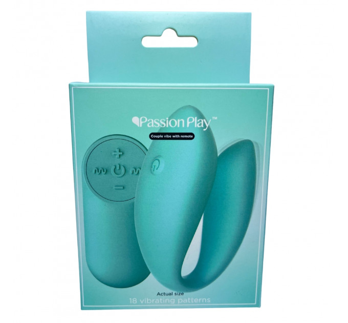 Вибратор для пар Passion Play с пультом, 18 режимов вибрации, бирюзовый