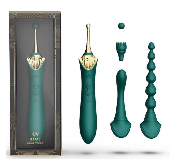 Вибратор двухсторонний универсальный ZALO BESS2 Turquoise Green