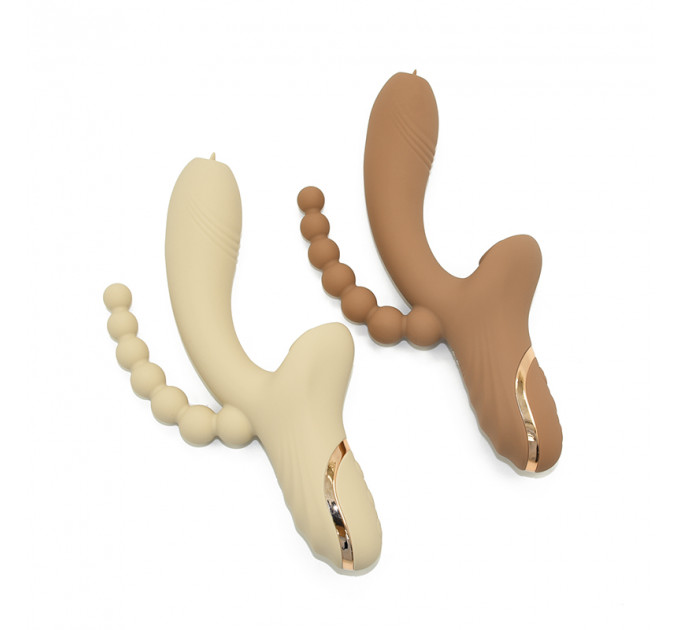 Вібратор-кролик з анальною стимуляцією Sweet Em, коричневий, 22.1 х 7.8 х 4.2 см