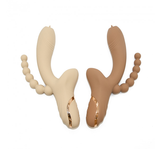 Вібратор-кролик з анальною стимуляцією Sweet Em, коричневий, 22.1 х 7.8 х 4.2 см