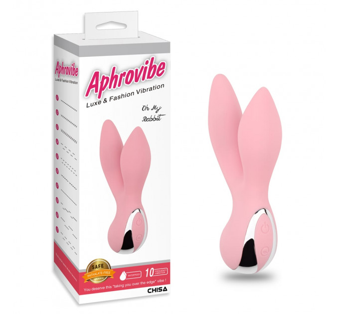 Вібратор з 2 відростками Chisa Aphrovibe Oh My Rabbit, ніжно-рожевий