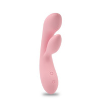 Вібратор з 2 відростками Chisa Aphrovibe Oh My Rabbit, ніжно-рожевий