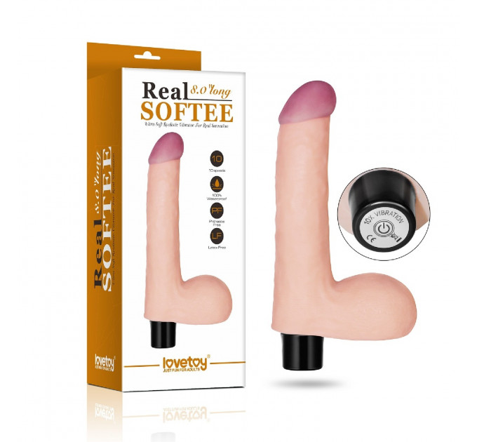 Вибратор с мошонкой Lovetoy Reel Softee Flesh на батарейках, бежевый