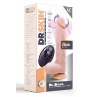 Вибратор с ротацией реалистичный с дистанционным пультом Dr. Skin Blush бежевый, 21.6 х 4.4 см