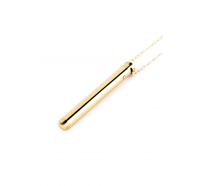 Вибропуля на цепочке Le Wand NECKLACE VIBE, металлическая, золотая