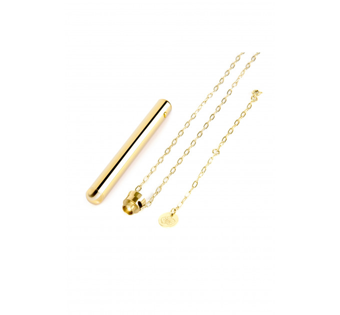 Вибропуля на цепочке Le Wand NECKLACE VIBE, металлическая, золотая