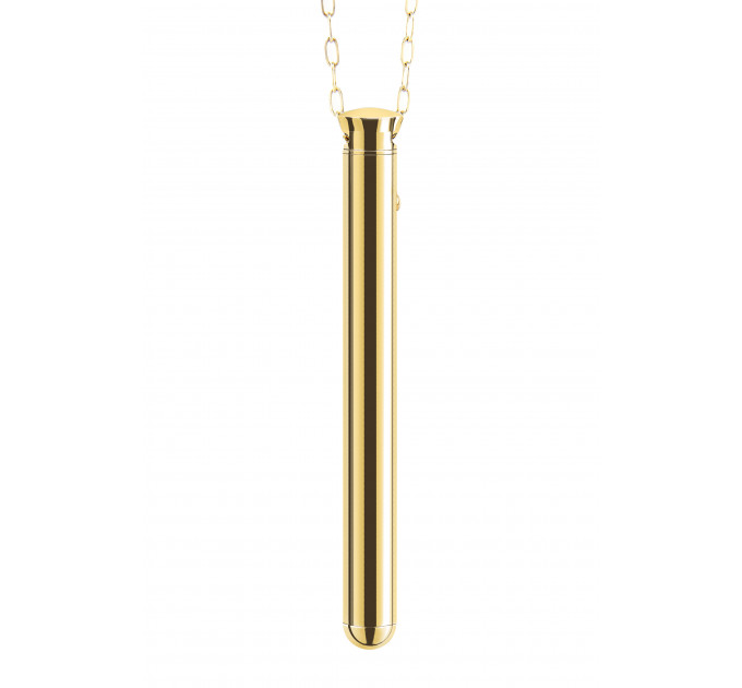 Вибропуля на цепочке Le Wand NECKLACE VIBE, металлическая, золотая