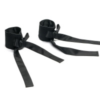 Изысканные наручники на запястья Roomfun с бантами, черные