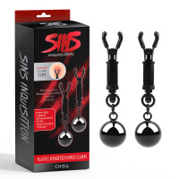 Зажимы для сосков Chisa Sins Inquisition Playful Weighted Nipple Clamps с грузиками, черные
