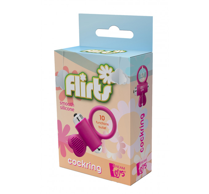 Эрекционное кольцо с вибрацией Dream Toys FLIRTS COCKRING PINK