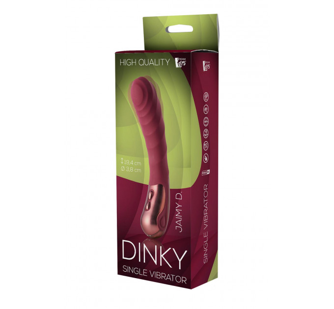 Вибратор для точки G рельефный, Dream Toys Dinky Single Vibrator Jaimy D, бордовый