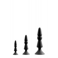 Анальная пробка с присоской DreamToys Menzstuff черного цвета, размер L