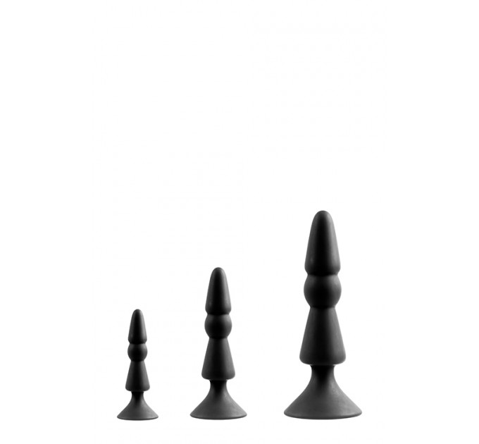 Набір анальних плагів MENZSTUFF 3-PIECE ANAL cone Set BLACK