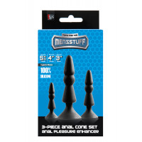 Набір анальних плагів MENZSTUFF 3-PIECE ANAL cone Set BLACK