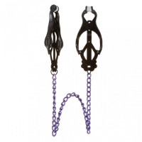 Зажимы на соски Lucky Bay Nipple play с фиолетовой цепочкой