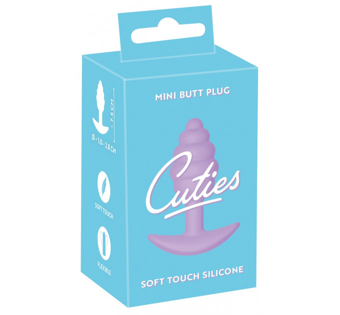 Анальна пробка рельєфна Cuties Plugs, фіолетова
