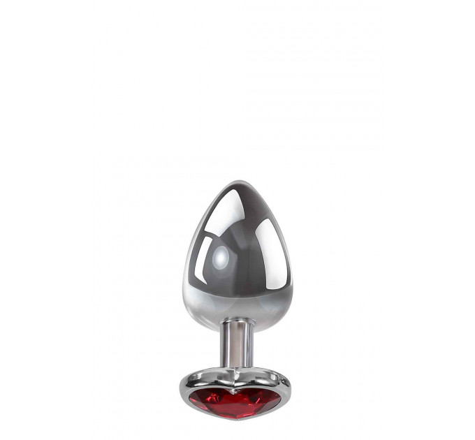Анальная пробка с камнем A&E RED HEART GEM ANAL PLUG SMALL