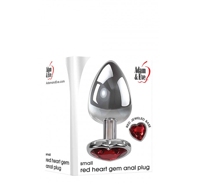 Анальная пробка с камнем A&E RED HEART GEM ANAL PLUG SMALL