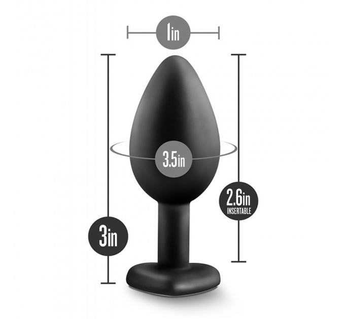 Анальная пробка с камнем Blush TEMPTASIA BLING PLUG SMALL BLACK