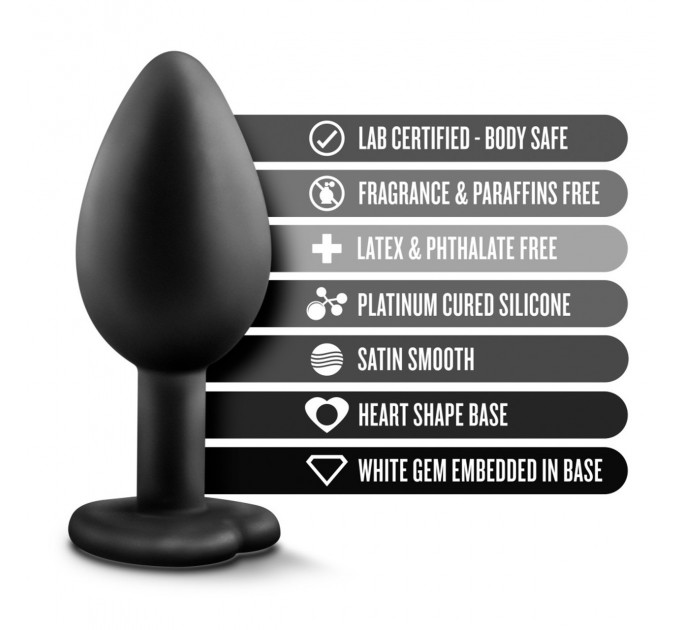 Анальная пробка с камнем Blush TEMPTASIA BLING PLUG SMALL BLACK