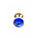 Анальная пробка из нержавеющей стали с камнем Plug-Jewellery Gold BUTT PLUG- Dark Blue