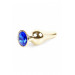 Анальная пробка из нержавеющей стали с камнем Plug-Jewellery Gold BUTT PLUG- Dark Blue