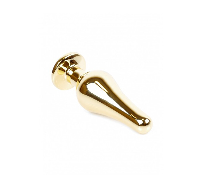 Анальная пробка из нержавеющей стали с камнем Plug-Jewellery Gold BUTT PLUG- Dark Blue