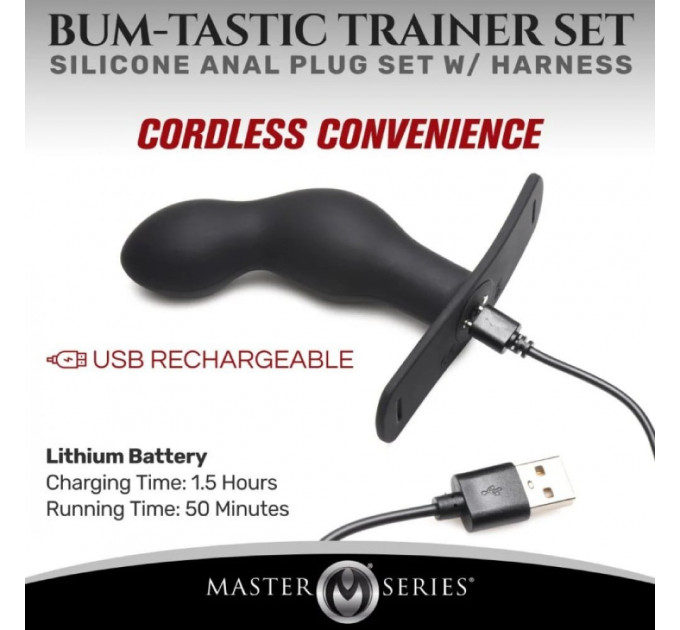 Анальний вібратор на ремінці XR Brands Prostate Plug з дистанційним керуванням, чорний