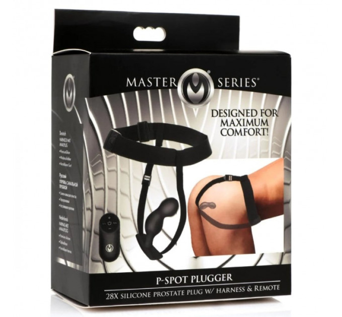 Анальний вібратор на ремінці XR Brands Prostate Plug з дистанційним керуванням, чорний